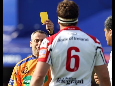 Robbie Diack off his feet for Yellow Card - Ulster v Leinster RaboDirect PRO12 Final 2013