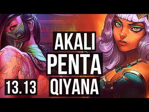 AKALI vs QIYANA (MID) | Penta, 8 solo kills, 1800+ games, 2.0M mastery | EUW Master | 13.13