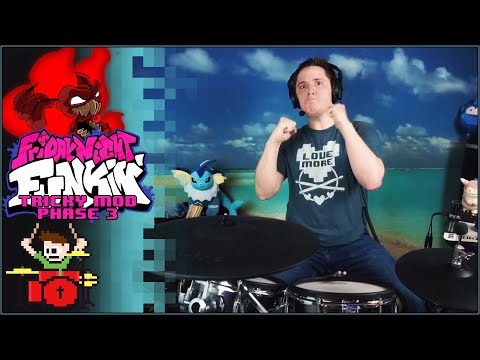 Friday Night Funkin' - Tricky Mod Phase 3 Hellclown On Drums