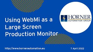 Using WebMI as a Large Screen Production Monitor