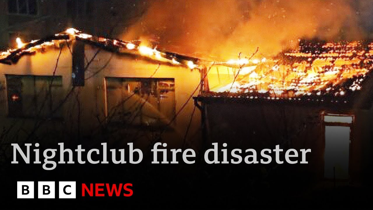 Video reveals moment Macedonia nightclub caught fire claiming 59 lives | BBC News