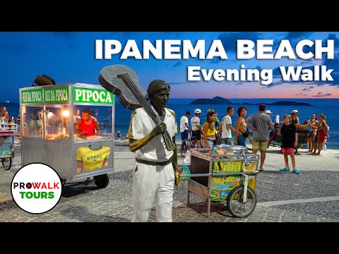 Ipanema Beach - Evening Walk in Rio De Janeiro