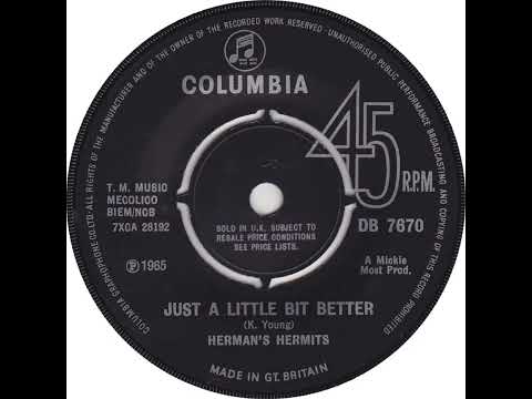 UK New Entry 1965 (212) Herman's Hermits - Just A Little Bit Better