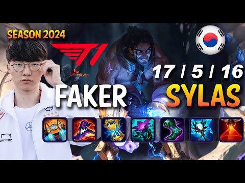 T1 Faker SYLAS vs TWISTED FATE Mid - Patch 14.23 KR Ranked | lolrec