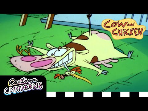 Cow Is Stuck On The Roof! | Cow and Chicken | Cartoon Cartoons