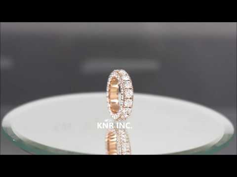 18k rose gold round cut diamonds band art deco modern eternity style 4.00ctw - ASW - 1021