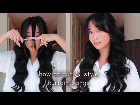 how to cut & style curtain bangs at home
