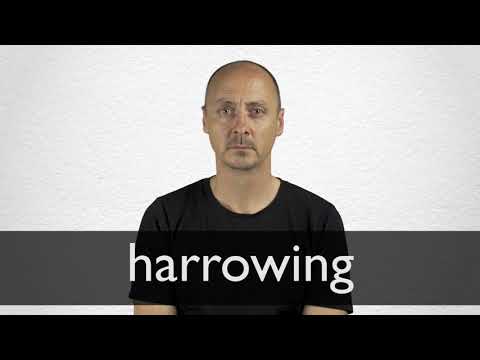 How to pronounce HARROWING in British English