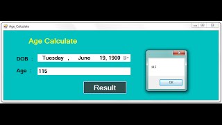 C# Code for Age Calculate using Datetimepicker and TextBox in .net
