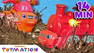 Train Blaze Rescues &amp; More Adventures! | Blaze and the Monster Machines Toys | Toymation