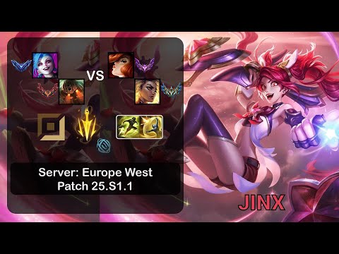 Jinx ADC + Nautilus vs Miss Fortune + Rell - EUW Server - Patch 25.S1.1