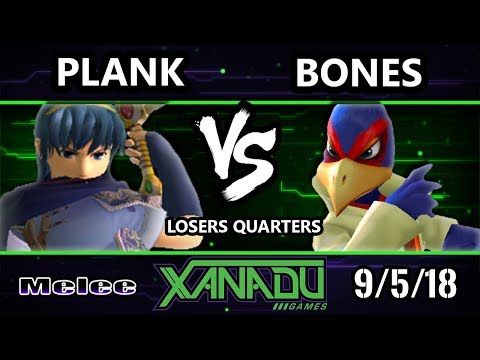 S@X 266 SSBM -  Plank (Marth) Vs.  Bones (Falco) Smash Melee Losers Quarters