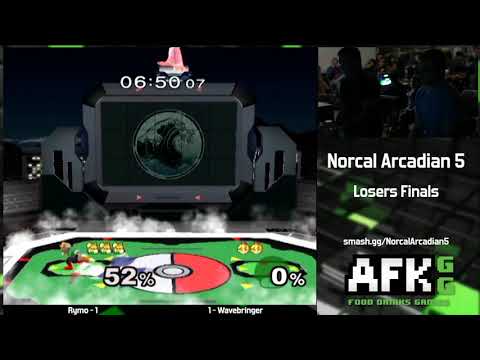 Norcal Arcadian 5 - Rymo (Fox) vs Wavebringer (Peach) - Losers Finals Melee