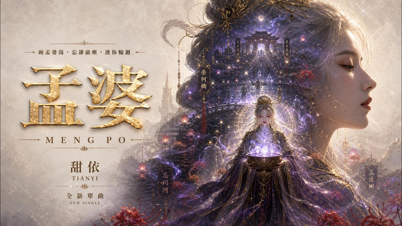 《孟婆》💔 她以為自己還沒喝下那碗湯｜電影感催淚神曲 [ 動態歌詞/Lyrics ]