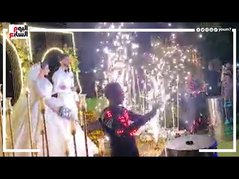 إمام عاشور وأسلام جمال بالشماريخ في حفل زفاف لاعب نادي الزمالك محمد عبد السلام