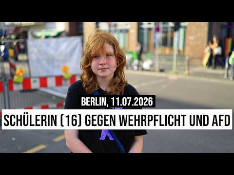 11.07.2026 Berlin Schülerin (16) gegen Wehrpflicht & gegen AfD: Demo gegen Krieg & gegen Rheinmetall Video-Thumbnail von YouTube