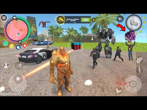 Rope Hero: Vice Town (Mutant Man Fight on Luxury Mansion) Throw Diamond on CAR - Android Gameplay HD