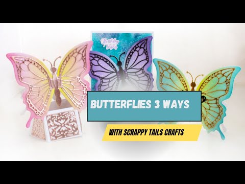 3 Ways to create Beautiful Butterfly cards | Scrappy Tails Crafts