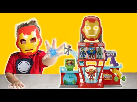 Iron Man And His Awesome Friends Vs Ultron! Iron Quarters Playset Battle!