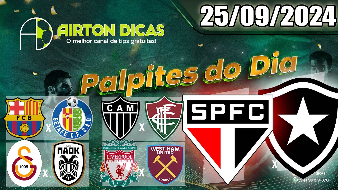 💹Palpites Futebol Hoje  QUARTA FEIRA 25/09/ LIBERTADORES & SULAMERICANA  + BILHETE PRONTO @AIRTON💹