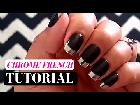 How to Chrome nails French Tip TUTORIAL