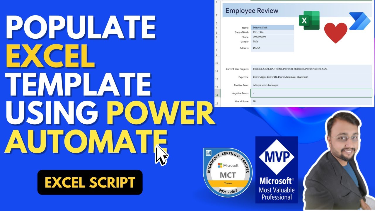 Populate Excel Template using Power Automate and Office Script