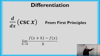 Derivative of cosec x By First Principles