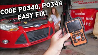 FORD FOCUS CODE P0340 P0344 FIX  ENGINE LIGHT ON. CAMSHAFT POSITION SENSOR