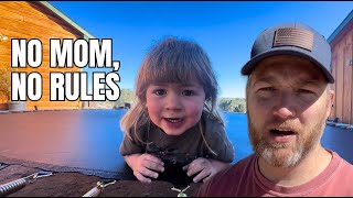 Mom&#39;s Away, Dad &amp; Son Play - Trampoline Build, Exploration, and Quality Time