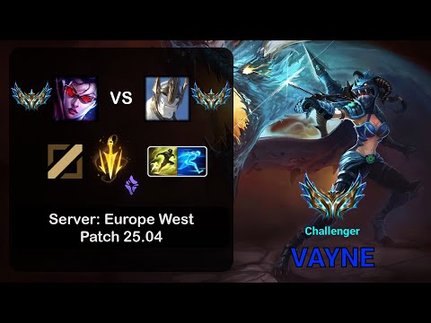 Vayne Mid vs Galio - EUW Challenger - Patch 25.04