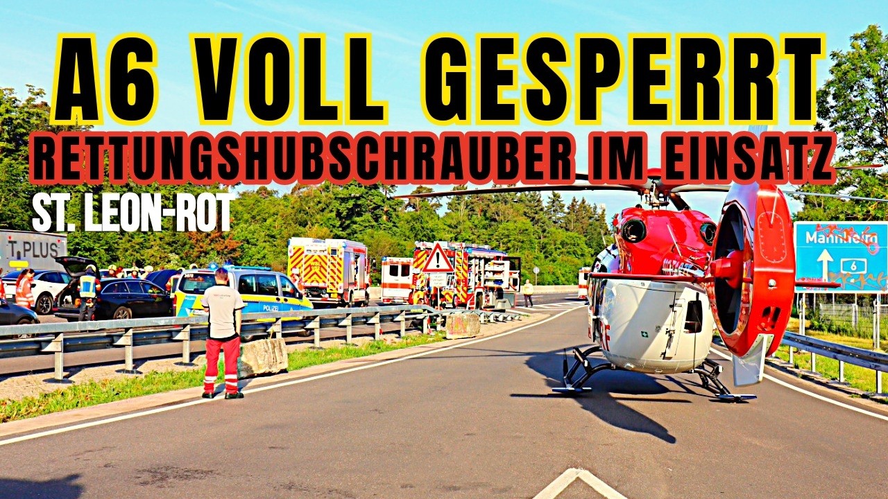 Schwerer Unfall auf der A6 bei Walldorf – Audi überschlägt sich nach Kollision