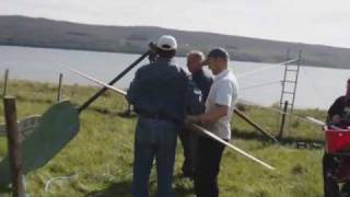 preview picture of video 'Assembly and test of a 3 metre turbine at Scoraig in June'
