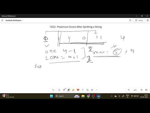 Leetcode 1422 Maximum Score After Splitting A String Java Solution Explained