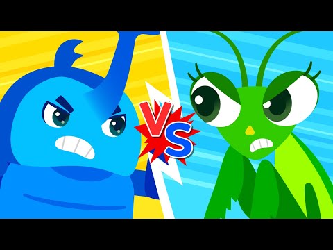 Mantis vs Rhino Beetle — Who's stronger? 💪 | Nursery Rhymes | Animal Songs | Lotty Friends