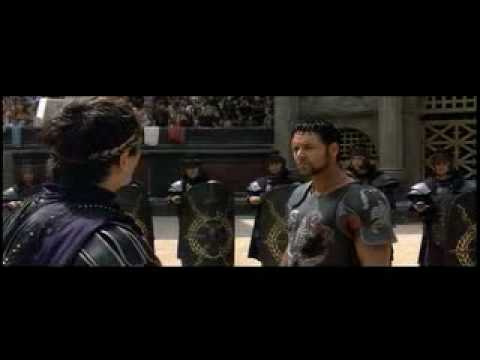 GLADIATOR :Arena scene.Maximus meets Commodus .Let my people go.