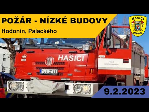 Výjezd JSDH Hodonín - POŽÁR - NÍZKÉ BUDOVY - Hodonín, Palackého - 9.2.2023