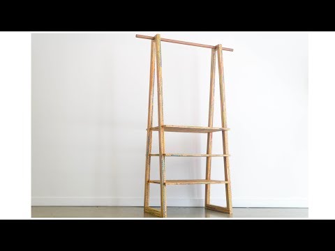 Clothing rack made out of skateboards