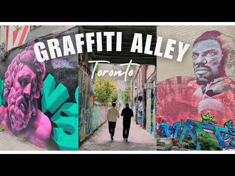 [4K] Exploring Graffiti Alley Toronto || Iconic Street Art Hot Spot in Downtown Toronto