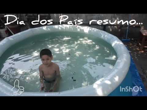 Piscina, churrasco, família dias dos país.