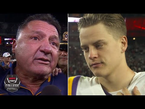 Video: Ed Orgeron Brought To Tears, Joe Burrow Reflects On LSU's Win vs. Alabama
