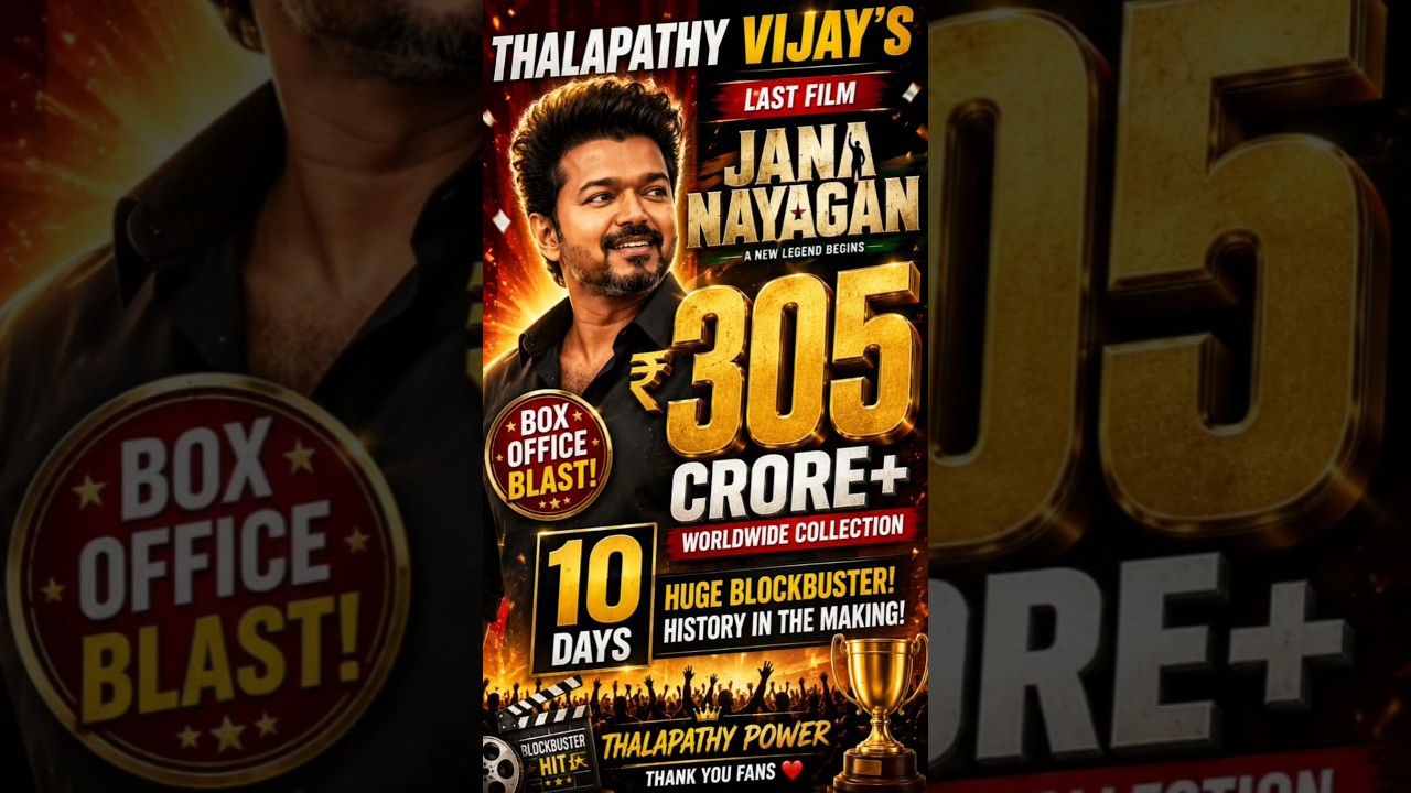 🔥 Thalapathy Vijay's Last Film 'Jana Nayagan' Creates History! ₹305 Crore in Just 10 Days? 💥 #Shorts