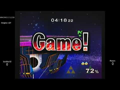 MMOM151 SSBM - bonfire10 (Green Sheik) vs. Rasen (Blue Sheik) - Melee LQF