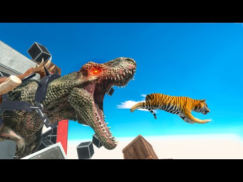Jump and Escape from the Enemies Below the Ramps - Animal Revolt Battle Simulator