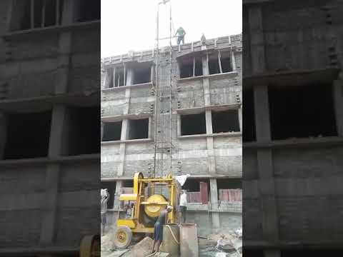 2 Pole Tower Lift Concrete Mixer Machine