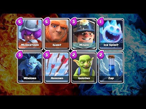 Clash Royale Deck 2.9 Elixir | GIANT | MINER | MUSKETEER | MINIONS