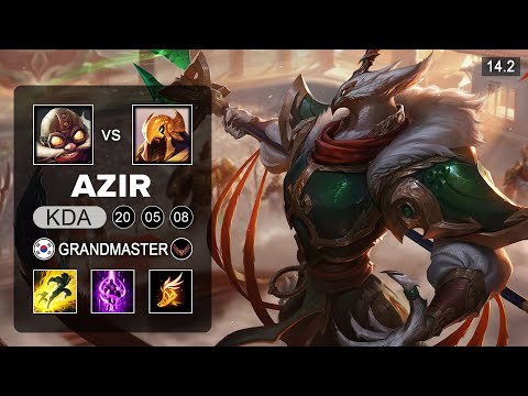 Azir vs Corki Mid - KR Grandmaster - Patch 14.2 Season 14