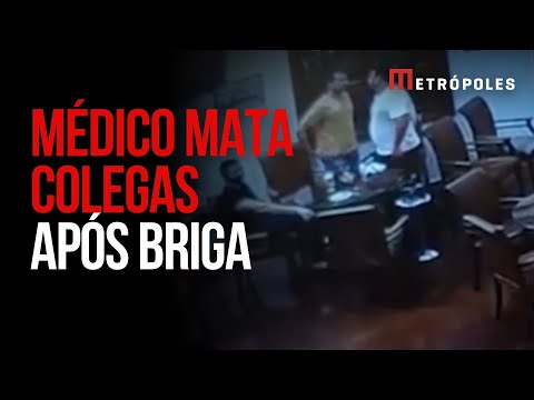 Veja momento em que médico mata colegas após briga em restaurante