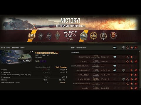 WOT - WZ-113G FT - 8 KILLS 10.7K DAMAGE ACE TANKER - World Of Tanks