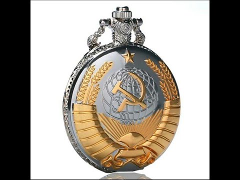 Видео обзор карманных часов с гравировкой герба Советского Союза на крышке