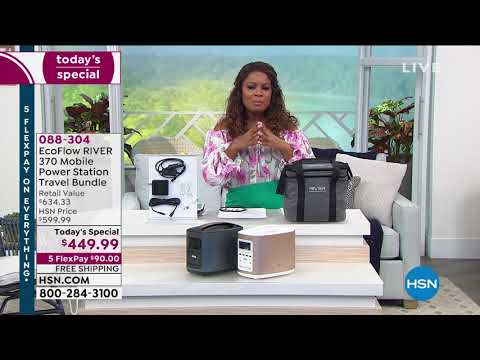 EcoFlow Tech RIVER Mobile Power Station Travel Bundle wi...